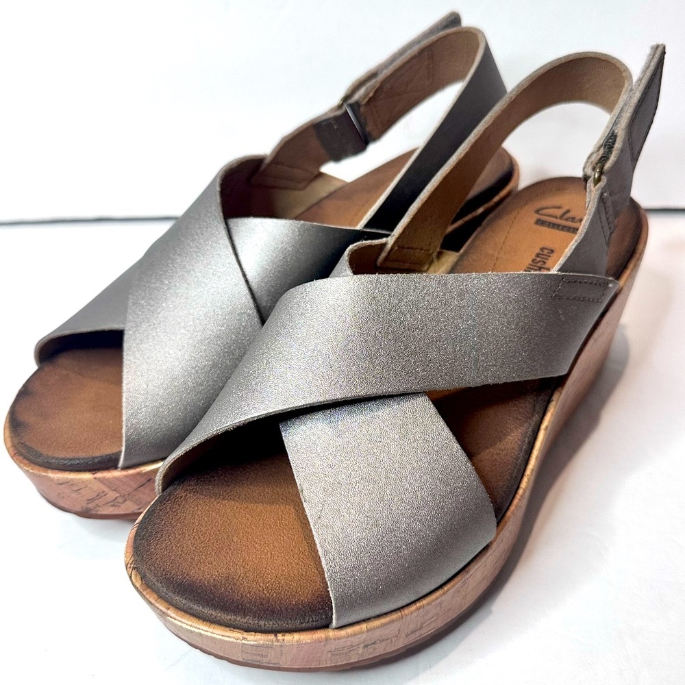 Clarks Women's Metallic Wedge Sandals